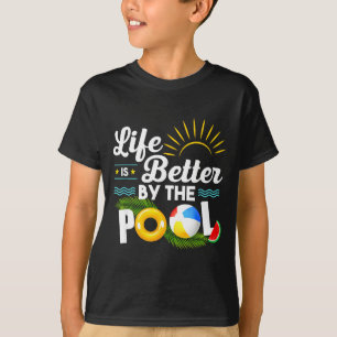 Camiseta A vida é melhor na piscina férias de verão verão