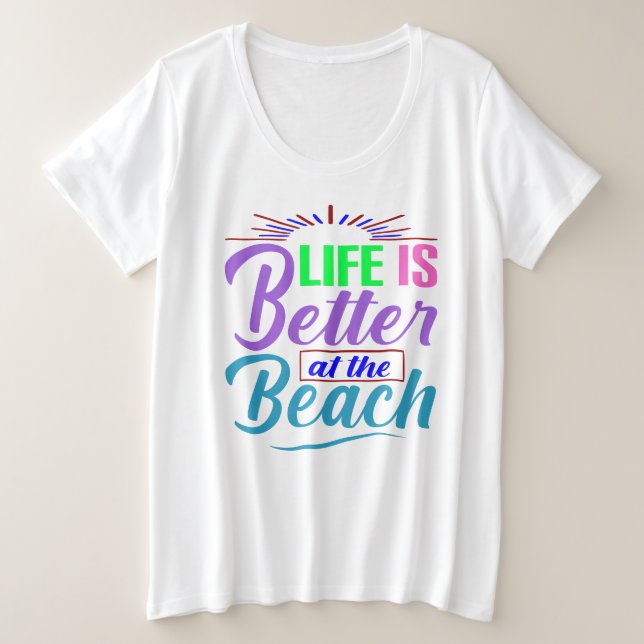 Camiseta A vida é melhor na praia (Frente do Design)