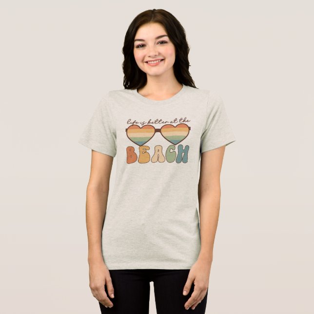 Camiseta A vida é melhor na praia (Frente Completa)