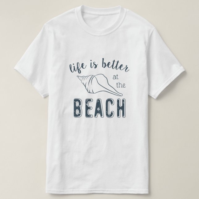 Camiseta A vida é melhor na praia (Frente do Design)