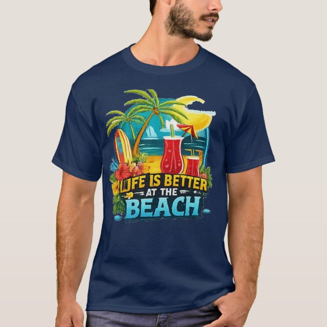 CAMISETA A VIDA É MELHOR NA PRAIA (Frente)
