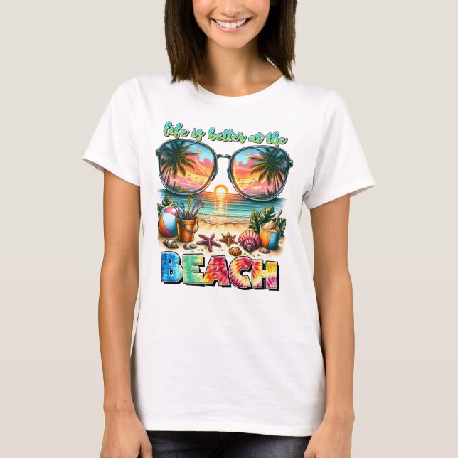 Camiseta A vida é melhor na praia (Frente)