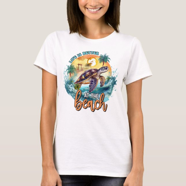 Camiseta A vida é melhor na praia (Frente)