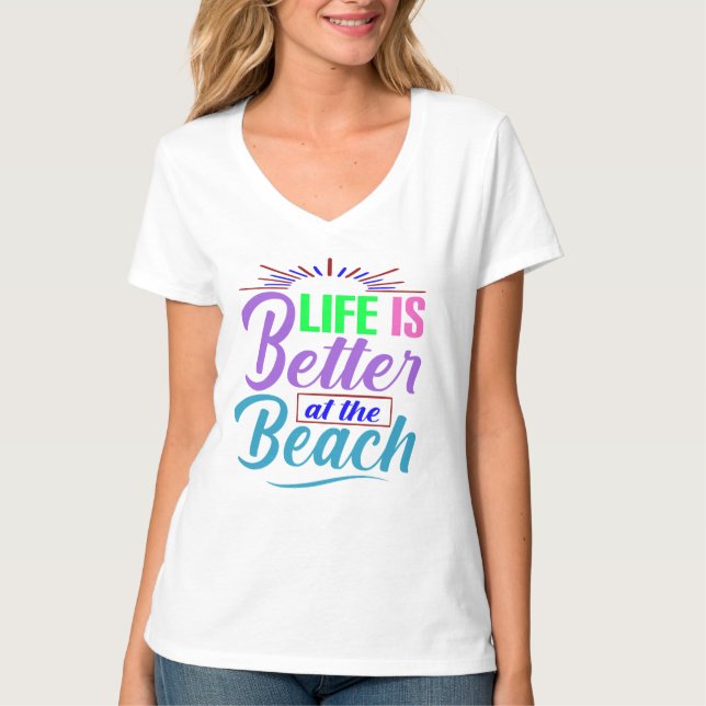 Camiseta A vida é melhor na praia (Frente)