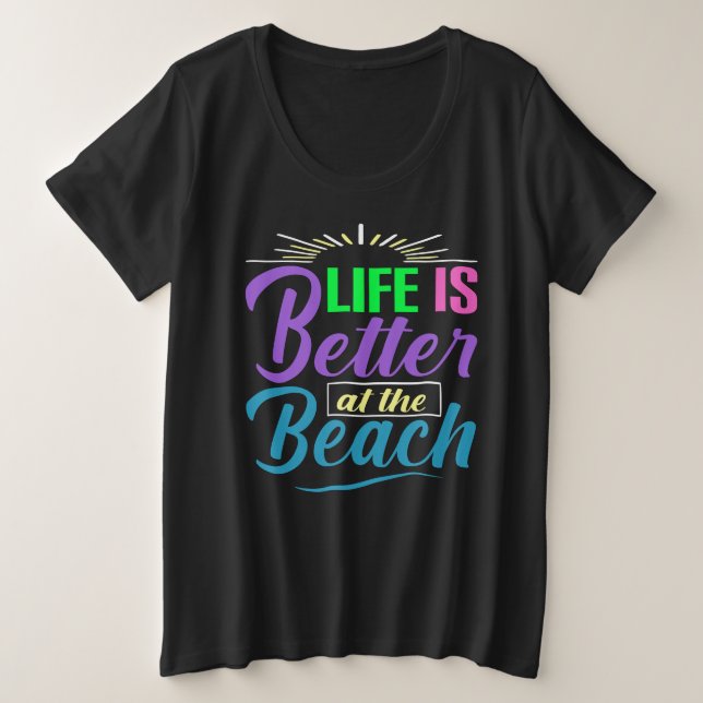 Camiseta A vida é melhor na praia (Frente do Design)