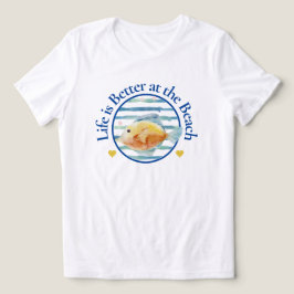 Camiseta A Vida é Melhor na Praia, Peixes Tropicais, Camise