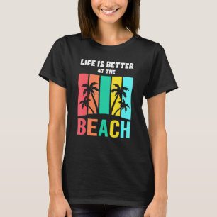 Camiseta A Vida É Melhor Na Praia Retro Sunset Summer Va