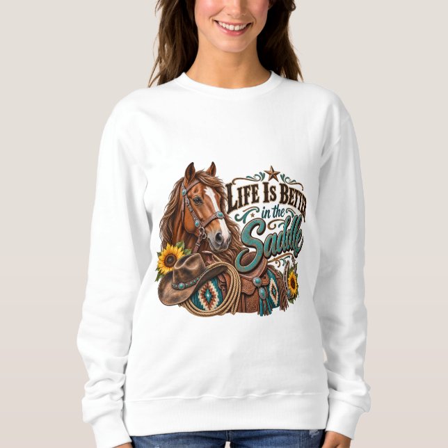 Camiseta A Vida é Melhor na Sela (Frente)