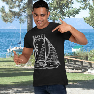 Camiseta A vida é melhor na tipografia do lago White