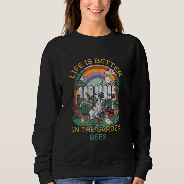 Camiseta A vida é melhor nas abelhas do jardim. (Frente)