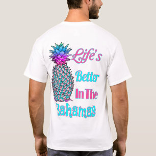 Camiseta A vida é melhor nas Bahamas (abacaxi tropical)