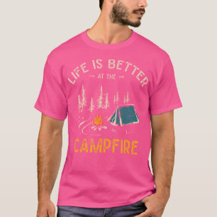 Camiseta A Vida É Melhor No Acampamento C Do Camp Engraçado