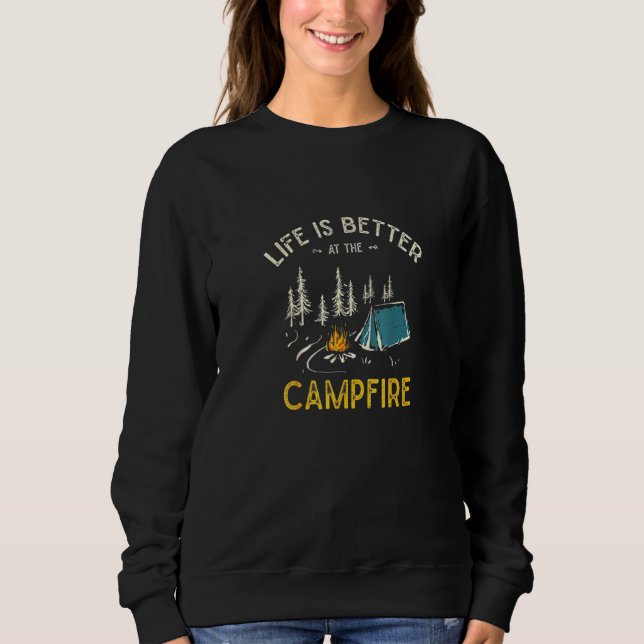 Camiseta A Vida É Melhor No Acampamento De Campfire Camp (Frente)