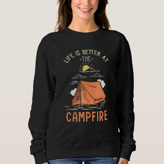 Camiseta A Vida É Melhor No Acampamento Do Camp De Campfire (Frente)