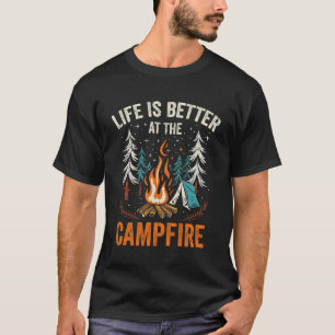 Camiseta A Vida É Melhor No Acampamento Engraçado De Campfi