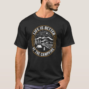 Camiseta A Vida É Melhor No Acampamento Floresta Campista C