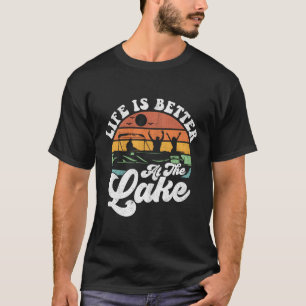 Camiseta A Vida É Melhor No Barco Engraçado Do Lago Pontoon