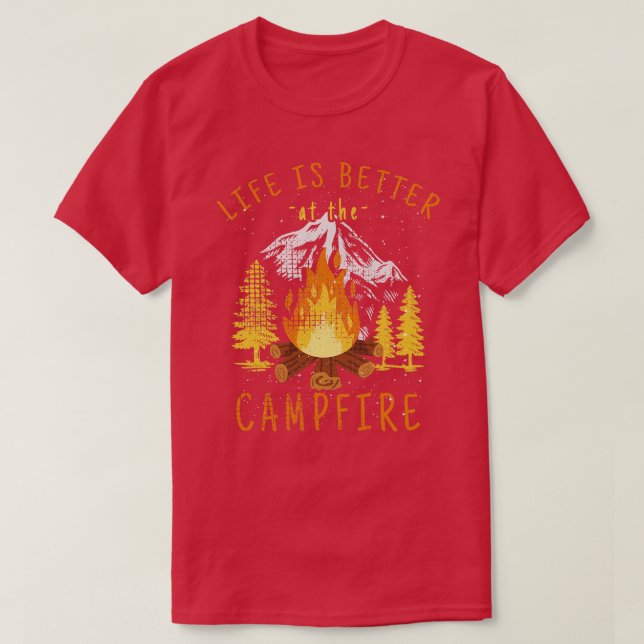 Camiseta A vida é melhor no Campfire 2 (Frente do Design)