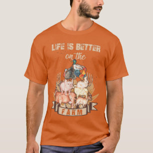 Camiseta A vida é melhor no campo de animais Fazendas