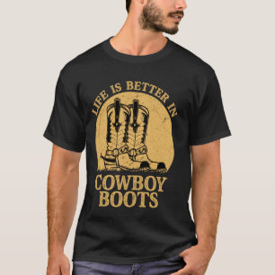 Camiseta A vida é melhor no Cowboy Boots West Country Mus
