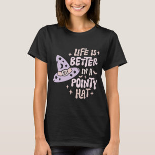 Camiseta A vida é melhor no Dia das Bruxas Negras