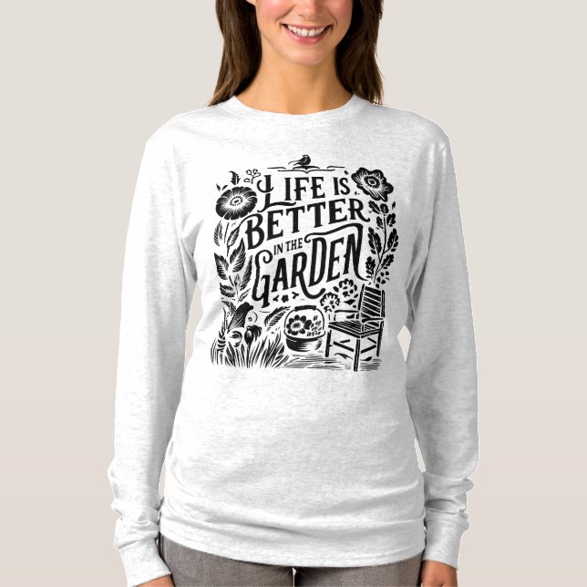 Camiseta A Vida É Melhor No Jardim (Frente)