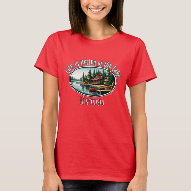 Camiseta A vida é melhor no lago (Frente)