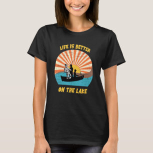 Camiseta A Vida É Melhor No Lago Sunset Retro Fisheries