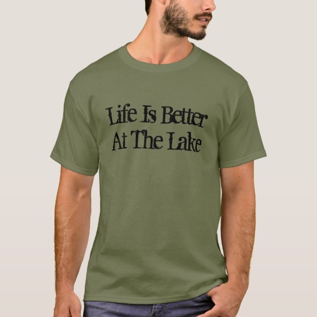Camiseta A vida é melhor no lago, uma reforma engraçada (Frente)
