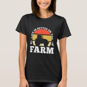 Camiseta A vida é melhor no, o, Fazenda, Animais Fofos, Cam