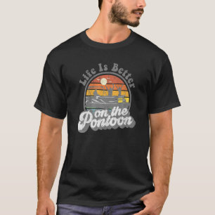 Camiseta A Vida É Melhor No Pontoon Boat Engraçado Barco