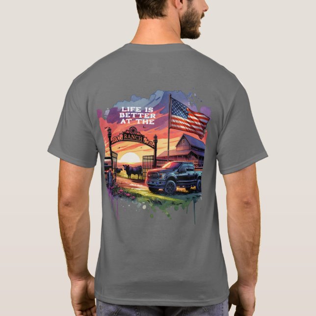 Camiseta A Vida É Melhor No Ranch (Verso)