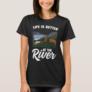 Camiseta A Vida É Melhor No Rio Acampando Ao Ar Exterior