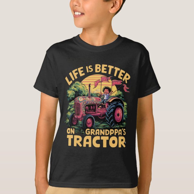 Camiseta A Vida É Melhor No Trator Do Vovô (Frente)