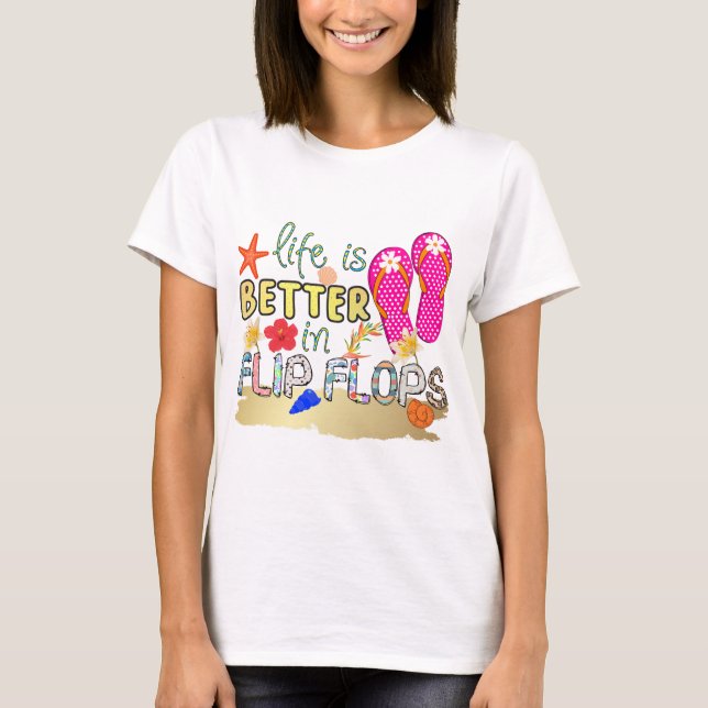 Camiseta A vida é melhor nos Chinelos (Frente)