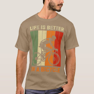 Camiseta A vida é melhor numa bicicleta de bicicleta 1