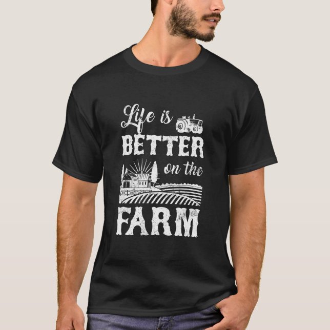 Camiseta A Vida É Melhor Para A Agricultura Fazenda (Frente)