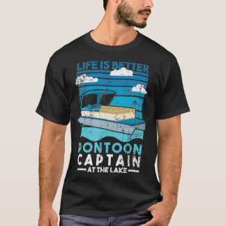 Camiseta A Vida É Melhor Pontoon Capitão Lago Life Boat Dis