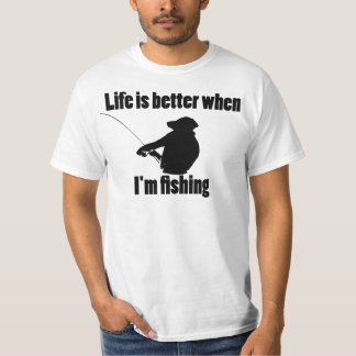 Camiseta A vida é melhor quando eu estou pescando