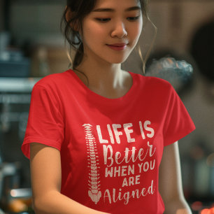 Camiseta A Vida é Melhor Quando Quiropraxia está Alinhada M