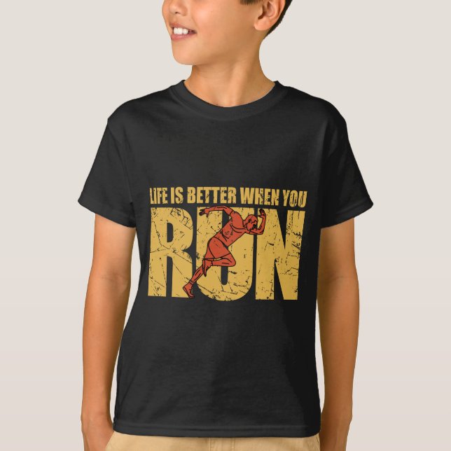 Camiseta A Vida É Melhor Quando Você Corre (Frente)