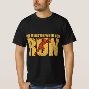 Camiseta A Vida É Melhor Quando Você Corre