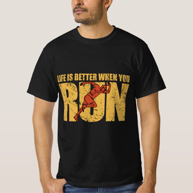 Camiseta A Vida É Melhor Quando Você Corre (Frente)