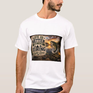Camiseta A Vida É Melhor Quando Você Está Pescando – Design
