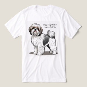 Camiseta A vida é muito melhor com um Shih Tzu editável