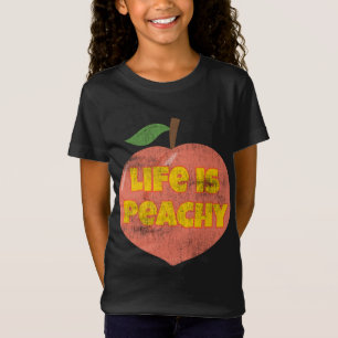 Camiseta A Vida É O Estilo De Retrô Pêssegado Fruta Engraça