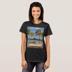 Camiseta A vida é o Excelente Caribe da praia das Ilhas Vi