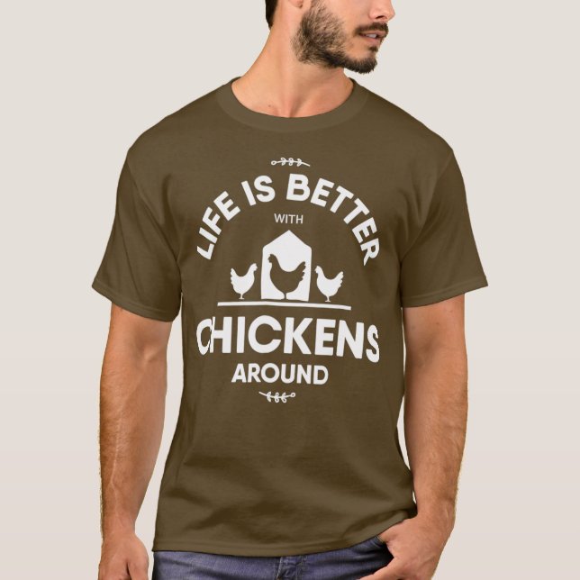 Camiseta A vida é o melhor frango que alimenta a agricultur (Frente)