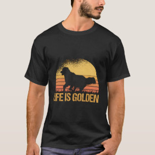 Camiseta A vida é o Ouro Ouro do cão do retriever do Ouro