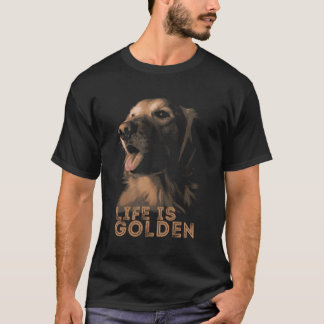 Camiseta A Vida É Ouro Para Os  De Retriever Ouros